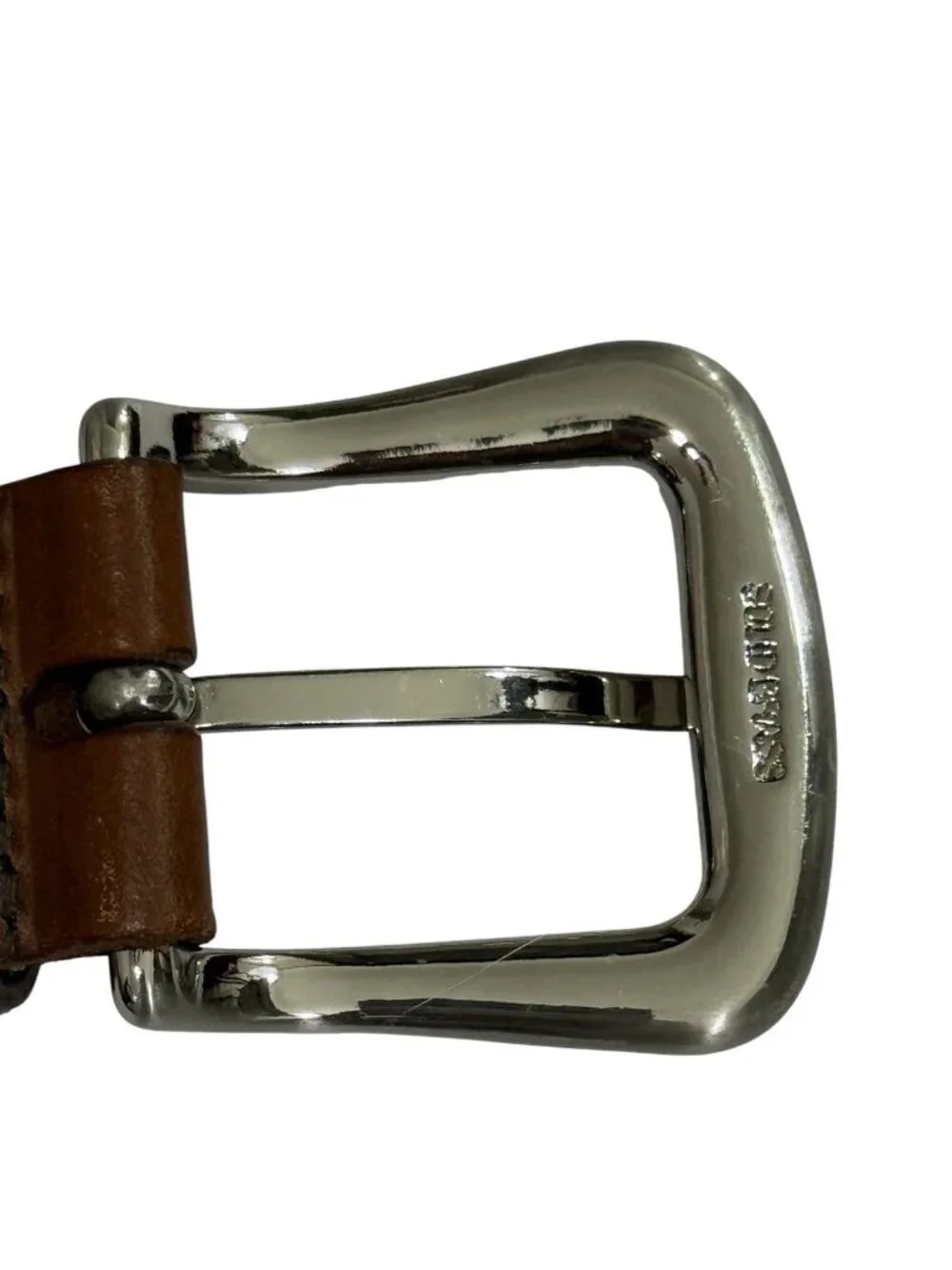 Torino Men's Belt Braided Leather Adjustable Brown Tan Silver Buckle USA Size 38